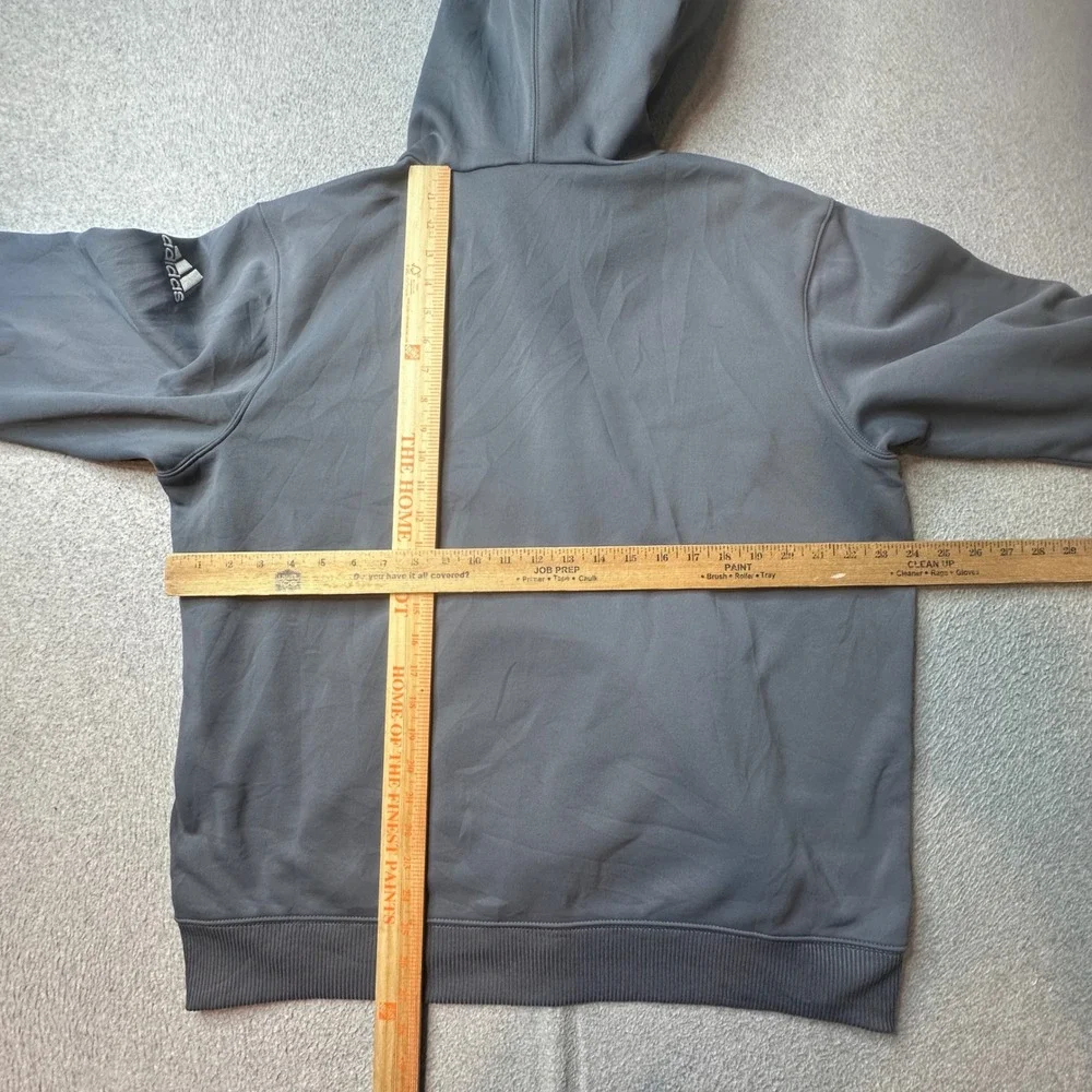 Adidas Hoodie Mens XL Grey Climawarm Pullover Fleece M34643 Athletic Sweatshirt